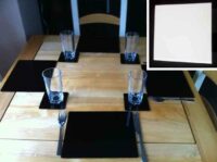 A photo of Set of 6 Perspex Place Mats and Coasters (White)