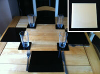 A photo of Set of 4 Perspex Place Mats and Coasters (Gold)