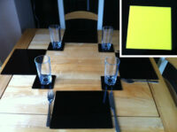 A photo of Set of 4 Perspex Place Mats and Coasters (Yellow)