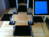 A photo of Set of 6 Perspex Place Mats and Coasters (Blue)