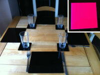 A photo of Set of 4 Perspex Place Mats and Coasters (Pink)